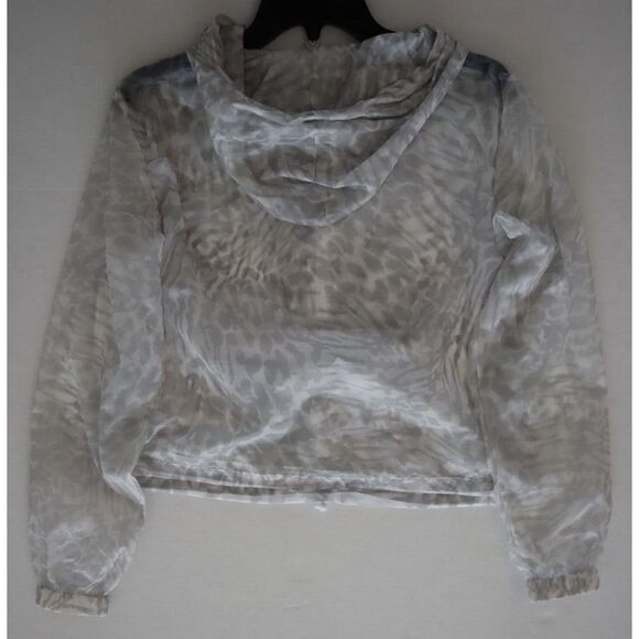 Good American Women's Sz 2 (M) Sheer Animal Print Packable Crop Hoodie - Picture 6 of 6